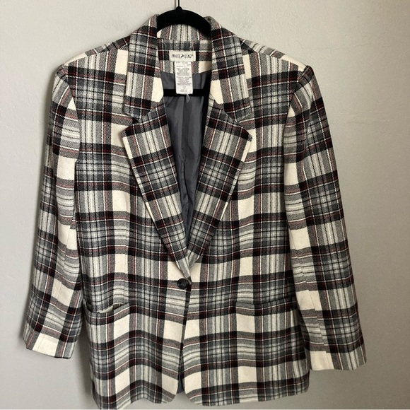 Vintage Plaid Blazer Size 14 Petite - Picture 1 of 4